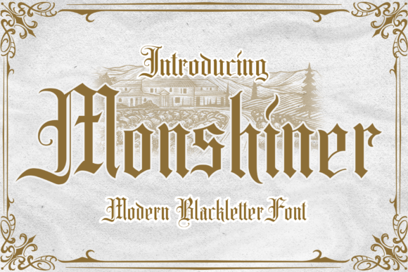 Monshiner: A Bold Blackletter Font
