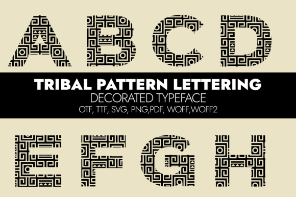 Tribal Pattern Lettering Font